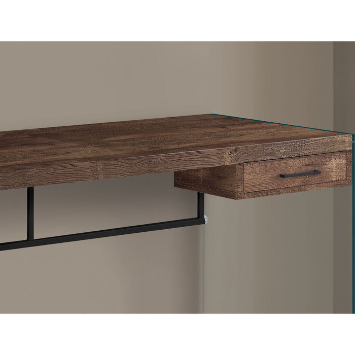 Computer Desk - 48"l - Reclaimed WOOD/ Glass Panels