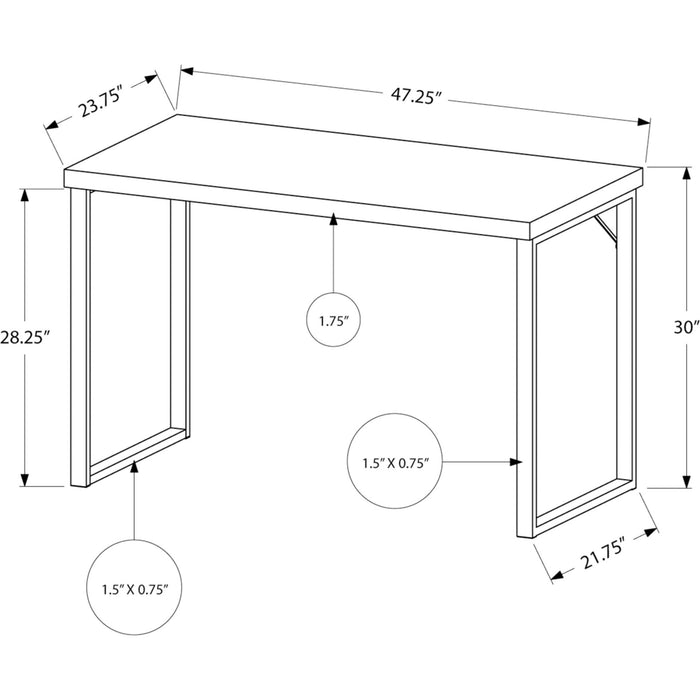 Computer Desk - 48"l - Silver Metal