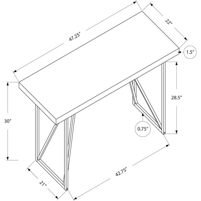 Computer Desk - 48"l - Silver Metal
