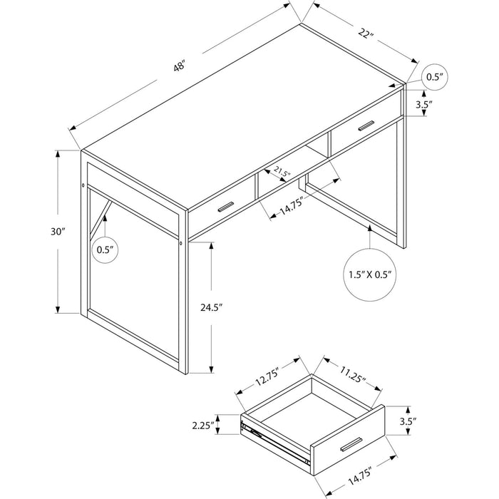 Computer Desk - 48"l - Silver Metal