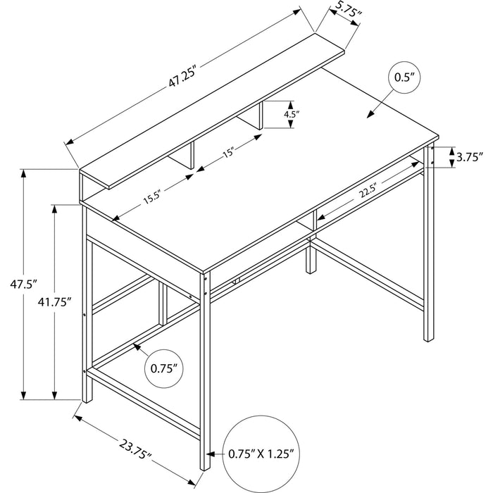 Computer Desk - 48"l - Standing Height