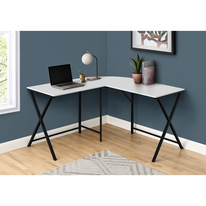 Computer Desk - 55"l - Black Metal Corner