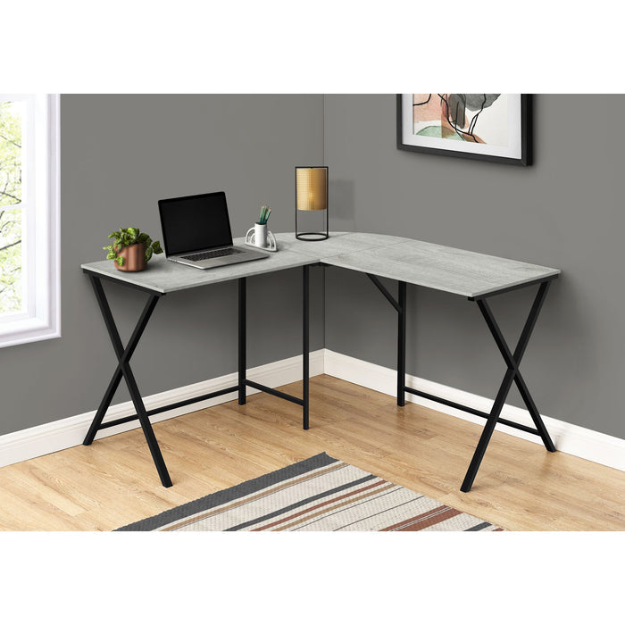 Computer Desk - 55"l - Black Metal Corner
