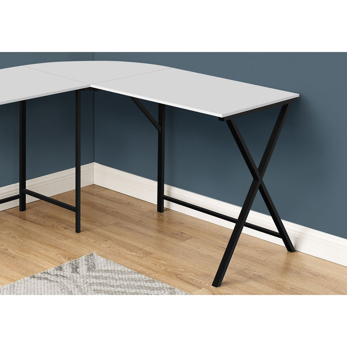 Computer Desk - 55"l - Black Metal Corner