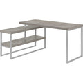 Computer Desk - 60"l - Concrete - Silver Metal L/R Corner
