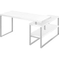 Computer Desk - 60"l - Silver Metal L/R Corner