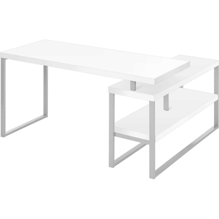 Computer Desk - 60"l - Silver Metal L/R Corner