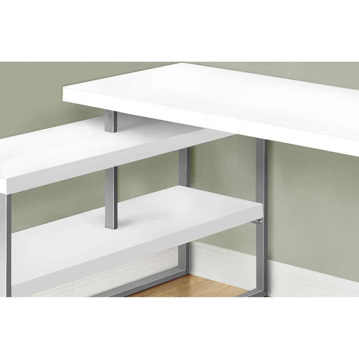 Computer Desk - 60"l - Silver Metal L/R Corner