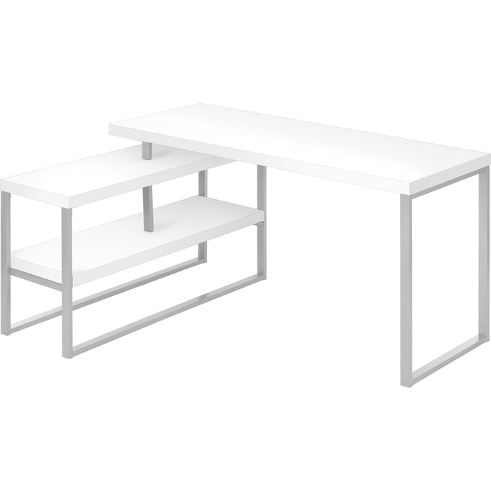 Computer Desk - 60"l - Silver Metal L/R Corner