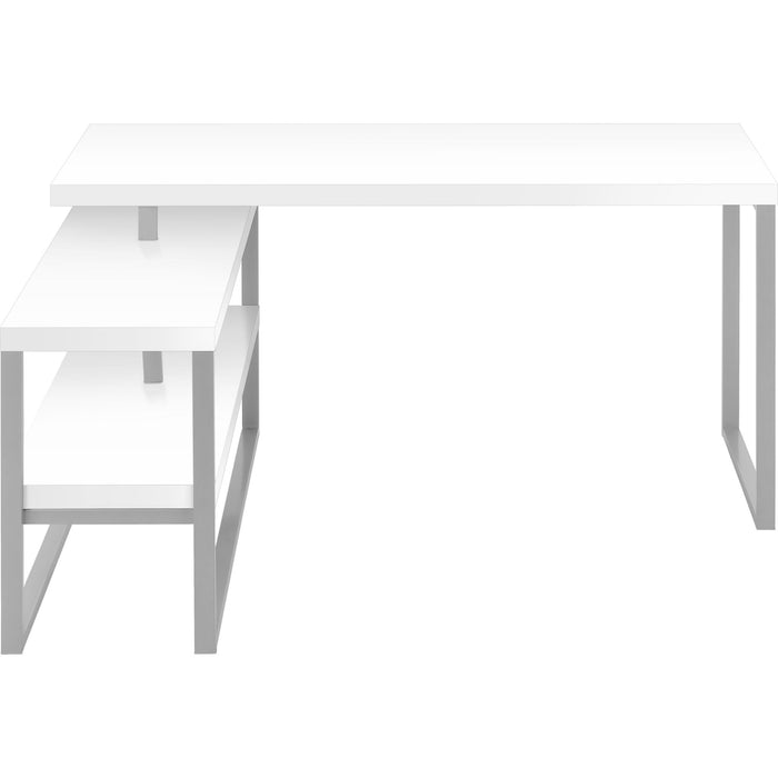 Computer Desk - 60"l - Silver Metal L/R Corner