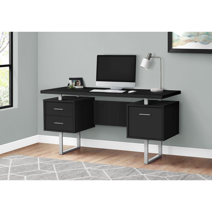 Computer Desk - 60"l - Silver Metal