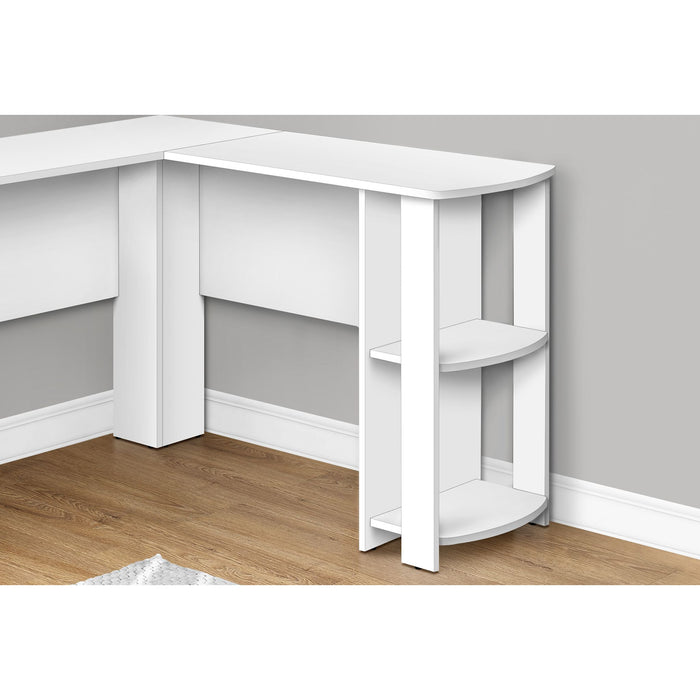Computer Desk - L-shaped Corner - 2 Shelves