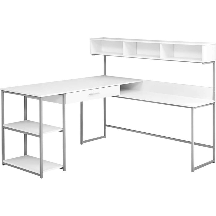 Computer Desk - Silver Metal Corner