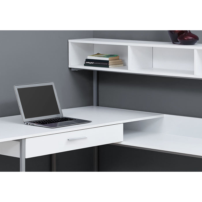 Computer Desk - Silver Metal Corner