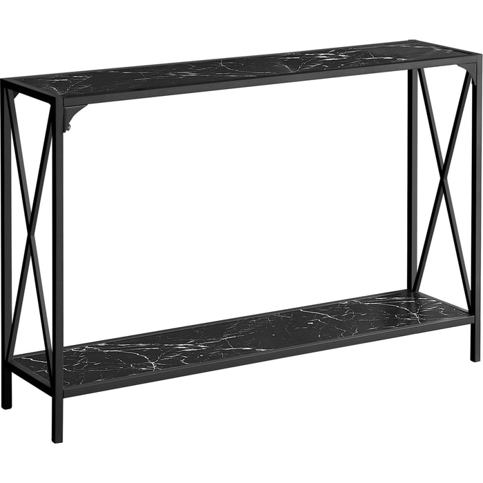 Console Table - Black Marble/Black