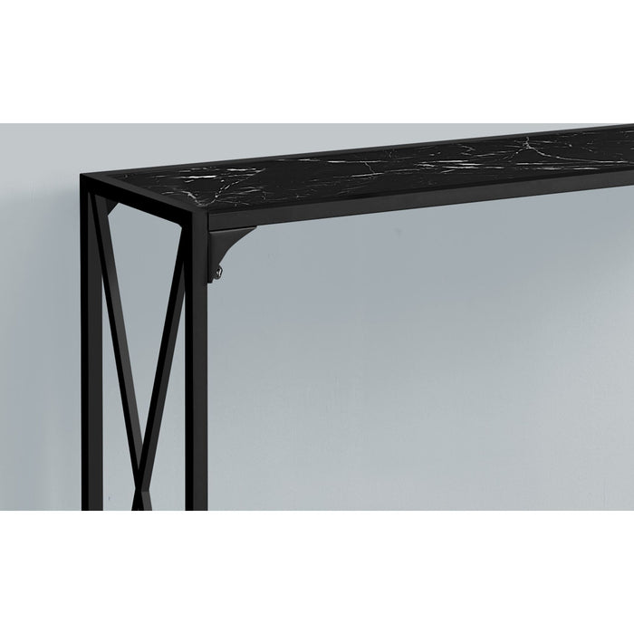 Console Table - Black Marble/Black