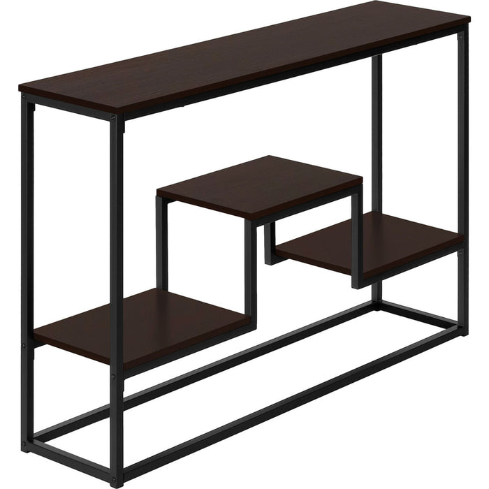 Console Table - Espresso/Black Metal