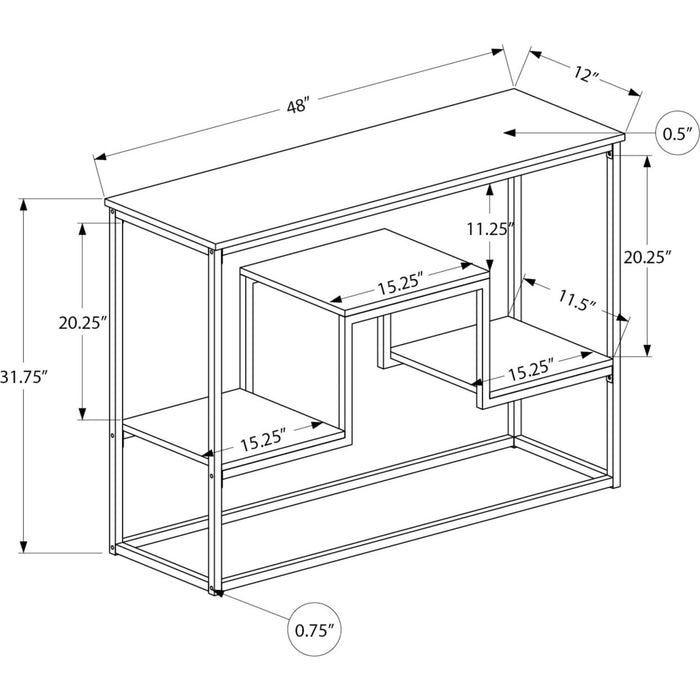 Console Table - Espresso/Black Metal