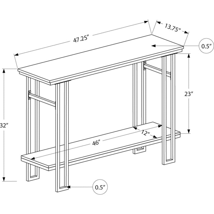Console Table - Grey/Black Metal