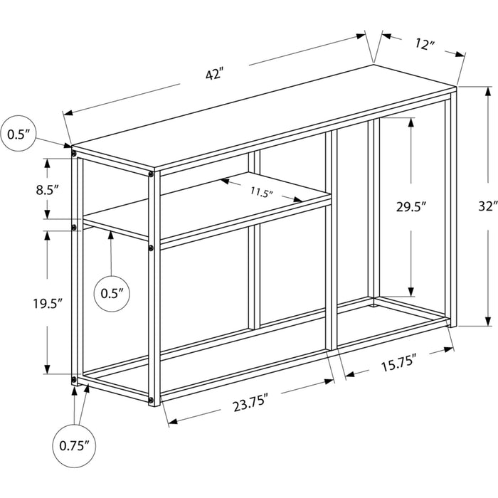 Console Table - Grey/Black Metal