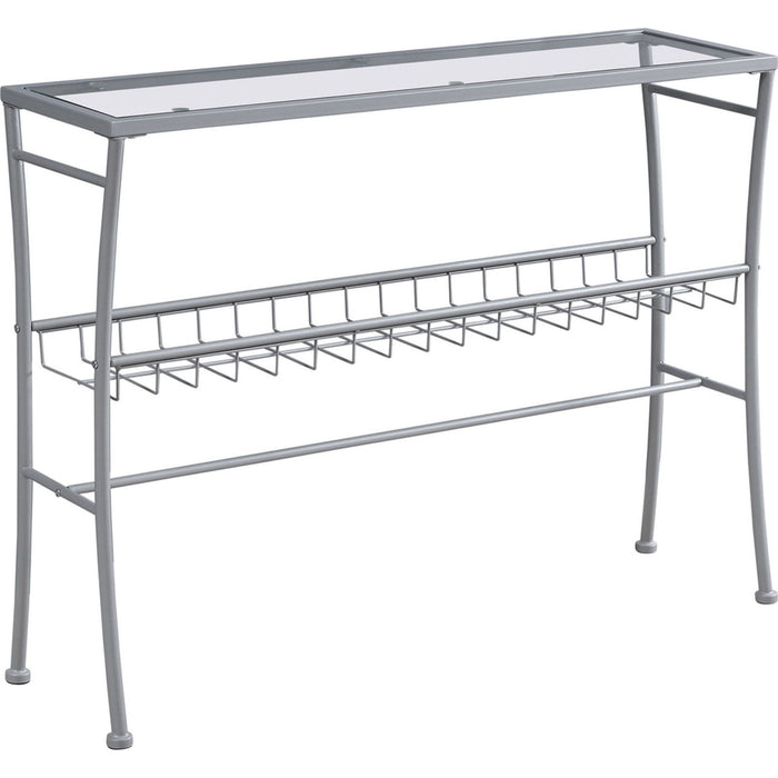 Console Table - Silver/Tempered Glass