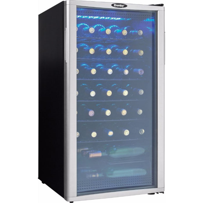 Danby 3.2 cu ft 36 Bottle Free-Standing Wine Cooler  - Metallic,Black (DWC350BLP)