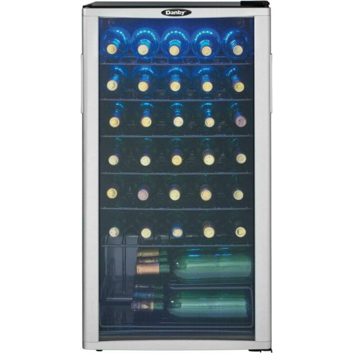 Danby 3.2 cu ft 36 Bottle Free-Standing Wine Cooler  - Metallic,Black (DWC350BLP)