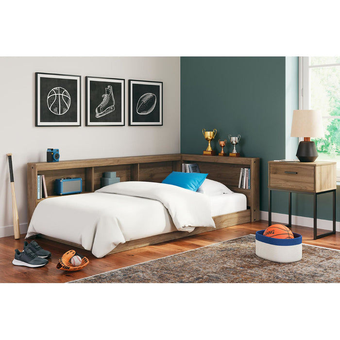 Deanlow Twin Bookcase Storage Bed - Honey