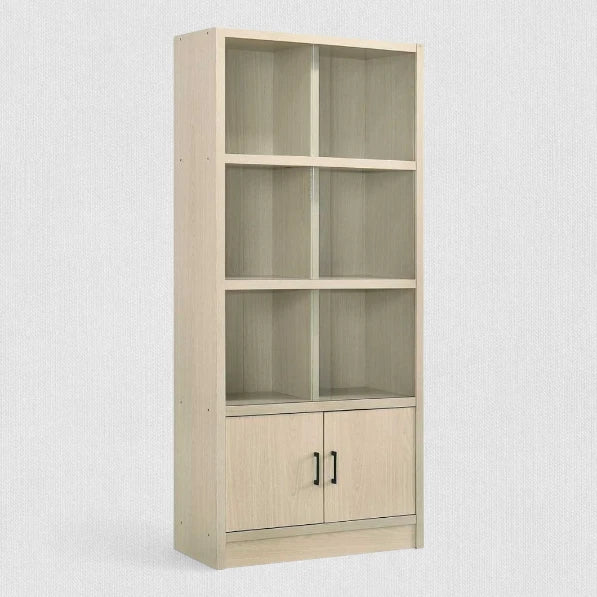 Dinon Book Shelf with Sliding Glass Door-Whitewash