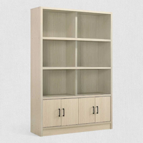 Dinon Book Shelf with Sliding Glass Door-Whitewash