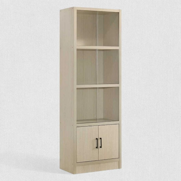 Dinon Book Shelf with Sliding Glass Door-Whitewash