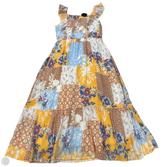 Dress Casual Maxi By Clothes Mentor In Blue & Orange, Size: M