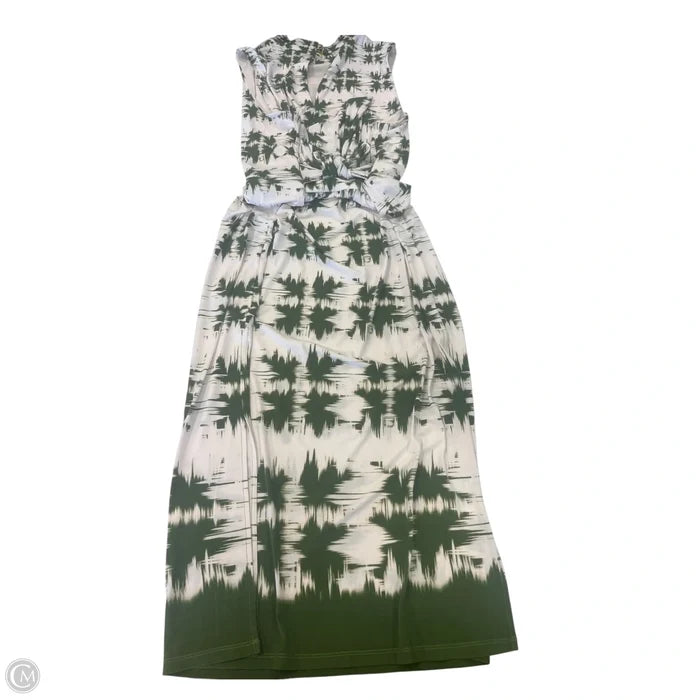 Dress Casual Maxi By London Times In Cream & Green, Size: 16