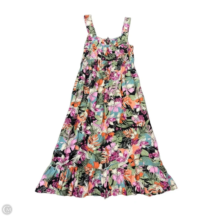 Dress Casual Maxi By Roxy In Floral Print, Size: Xl