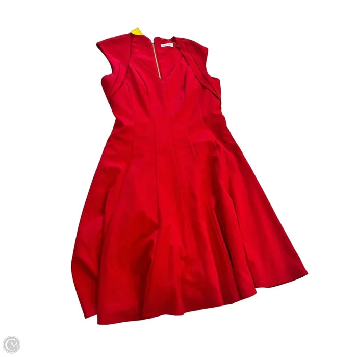 Dress Casual Midi By Calvin Klein In Red, Size: 10