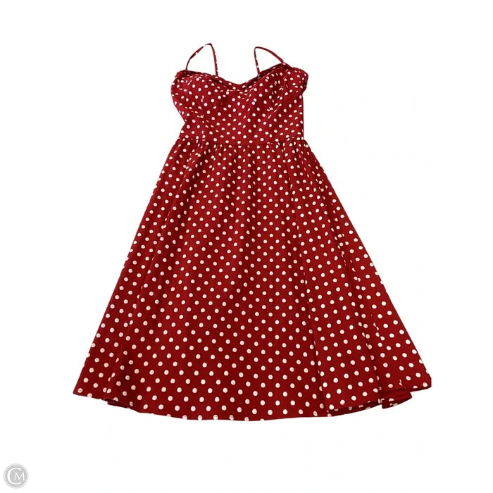 Dress Casual Midi By Clothes Mentor In Polkadot Pattern, Size: L