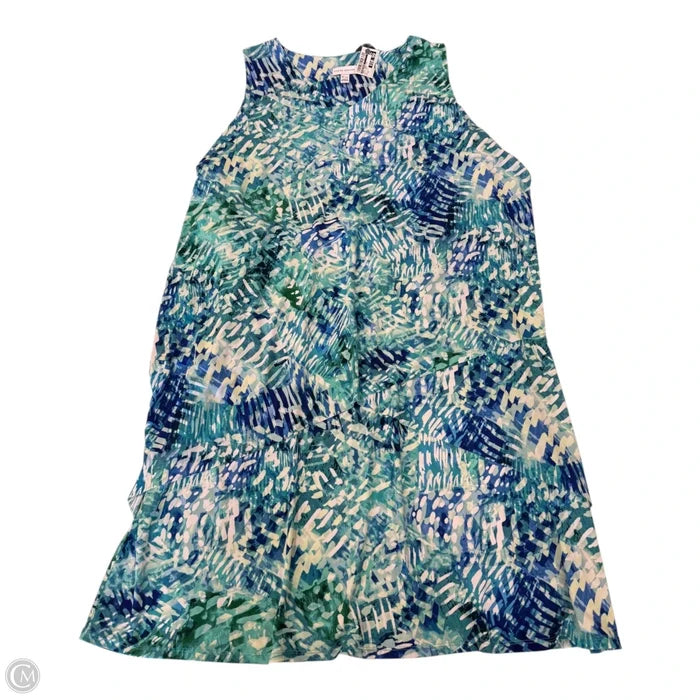 Dress Casual Midi By Susan Graver In Blue & Green, Size: 3x