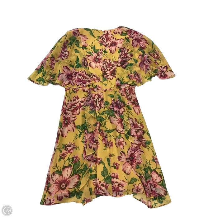 Dress Casual Short By Bcbgmaxazria In Pink & Yellow, Size: S