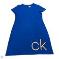 Dress Casual Short By Calvin Klein In Blue, Size: L