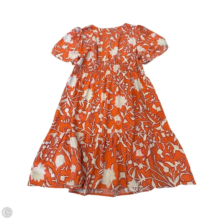 Dress Casual Short By Knox Rose In Orange & White, Size: Xl