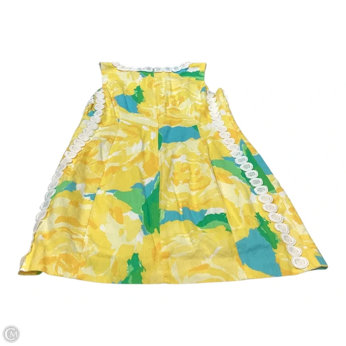 Dress Designer By Lilly Pulitzer In Green & Yellow, Size: 2
