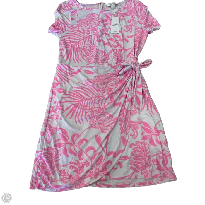 Dress Designer By Lilly Pulitzer In Pink & White, Size: L