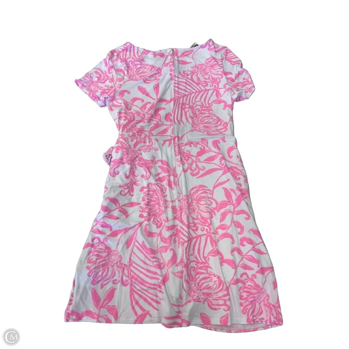 Dress Designer By Lilly Pulitzer In Pink & White, Size: L