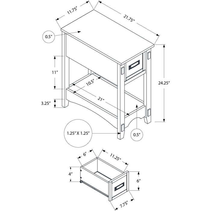 End Table - Brown Walnut Veneer