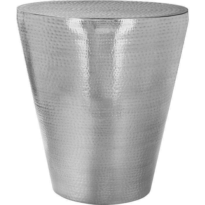 End Table - Chrome Iron Metal Drum