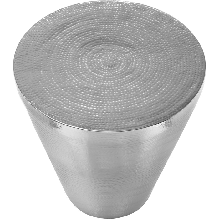 End Table - Chrome Iron Metal Drum