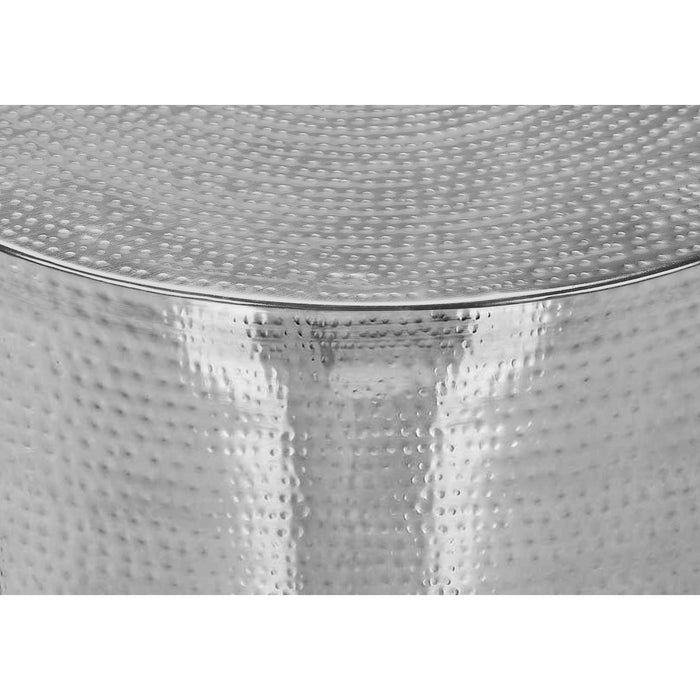 End Table - Chrome Iron Metal Drum