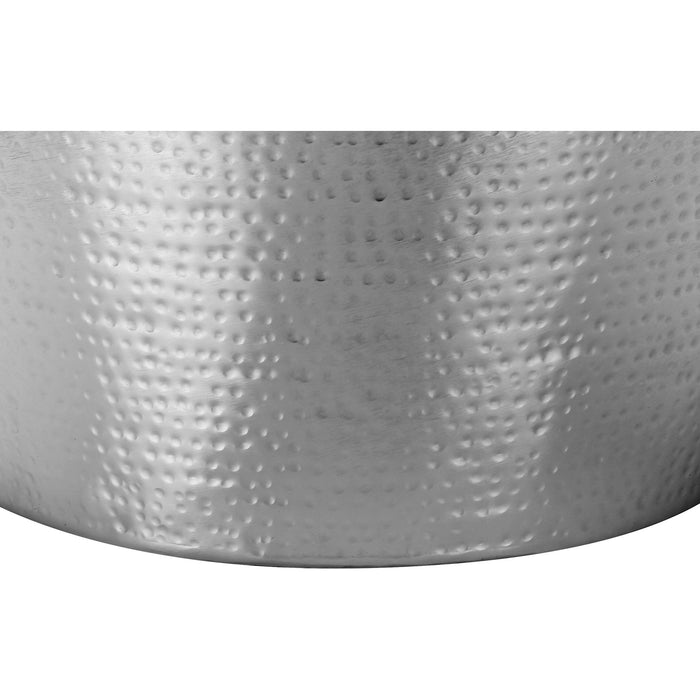 End Table - Chrome Iron Metal Drum