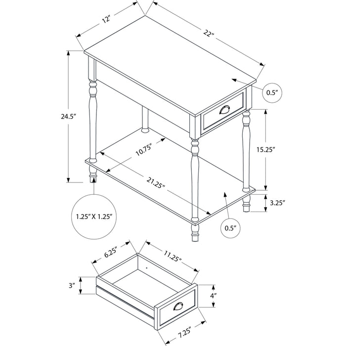 End Table - Dark Green Veneer