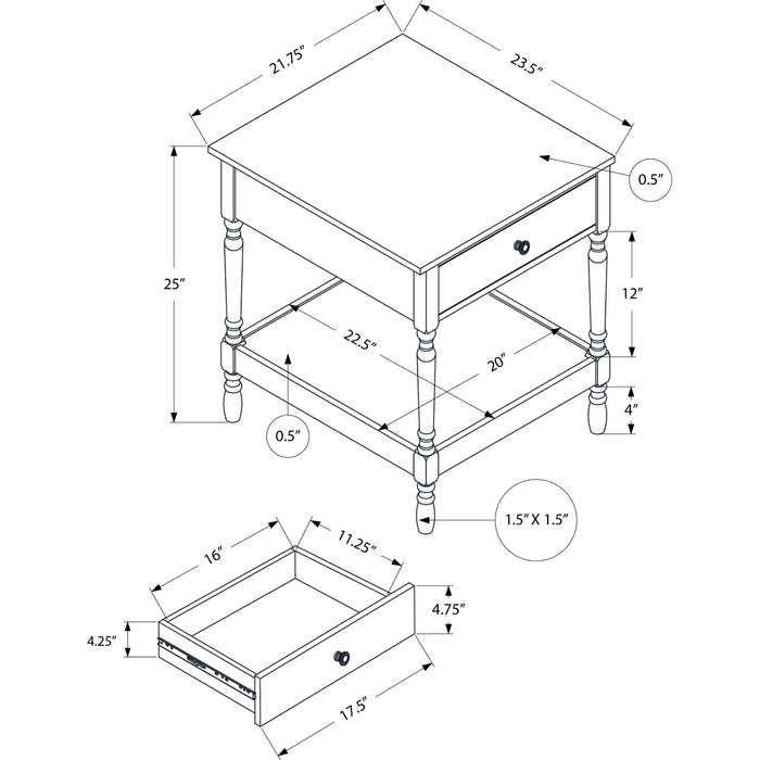 End Table - Dark Walnut Veneer